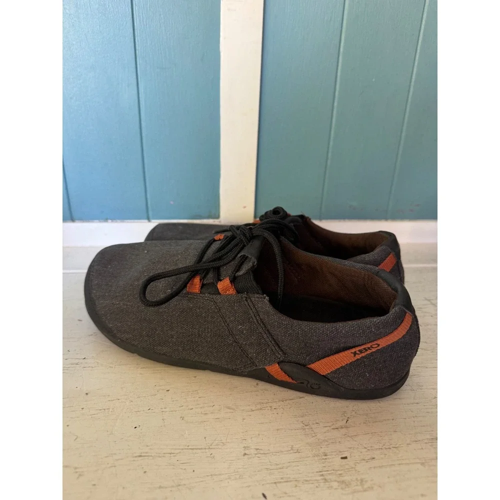 Xero Shoes Mens Hana Casual Barefoot Shoes Gray Orange Canvas Size 8 Minimalist